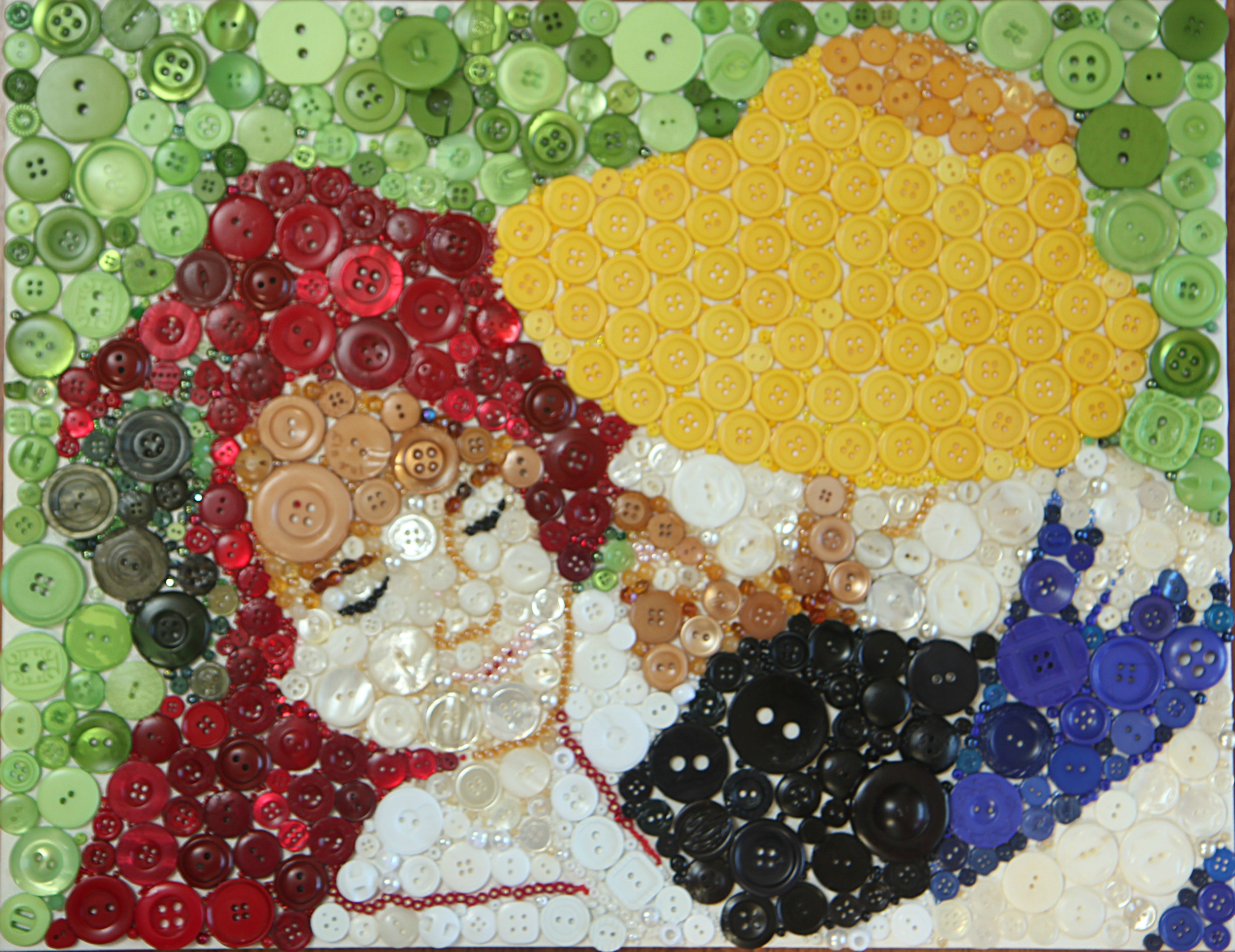 ****** ___ Buttons Bougival ___ ******* Buttons on Canvas 11X14 Commission