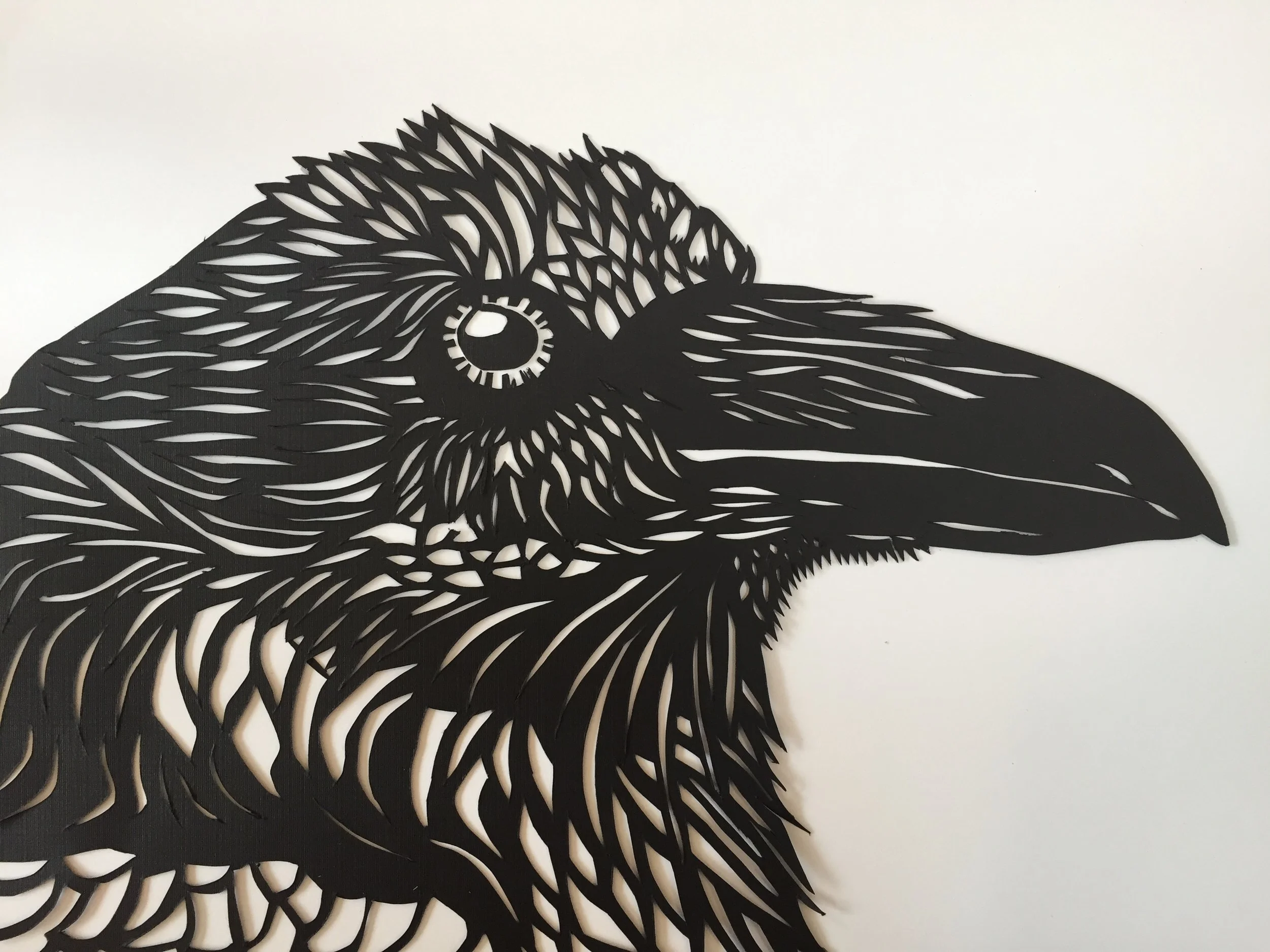 Raven, cut paper  SOLD