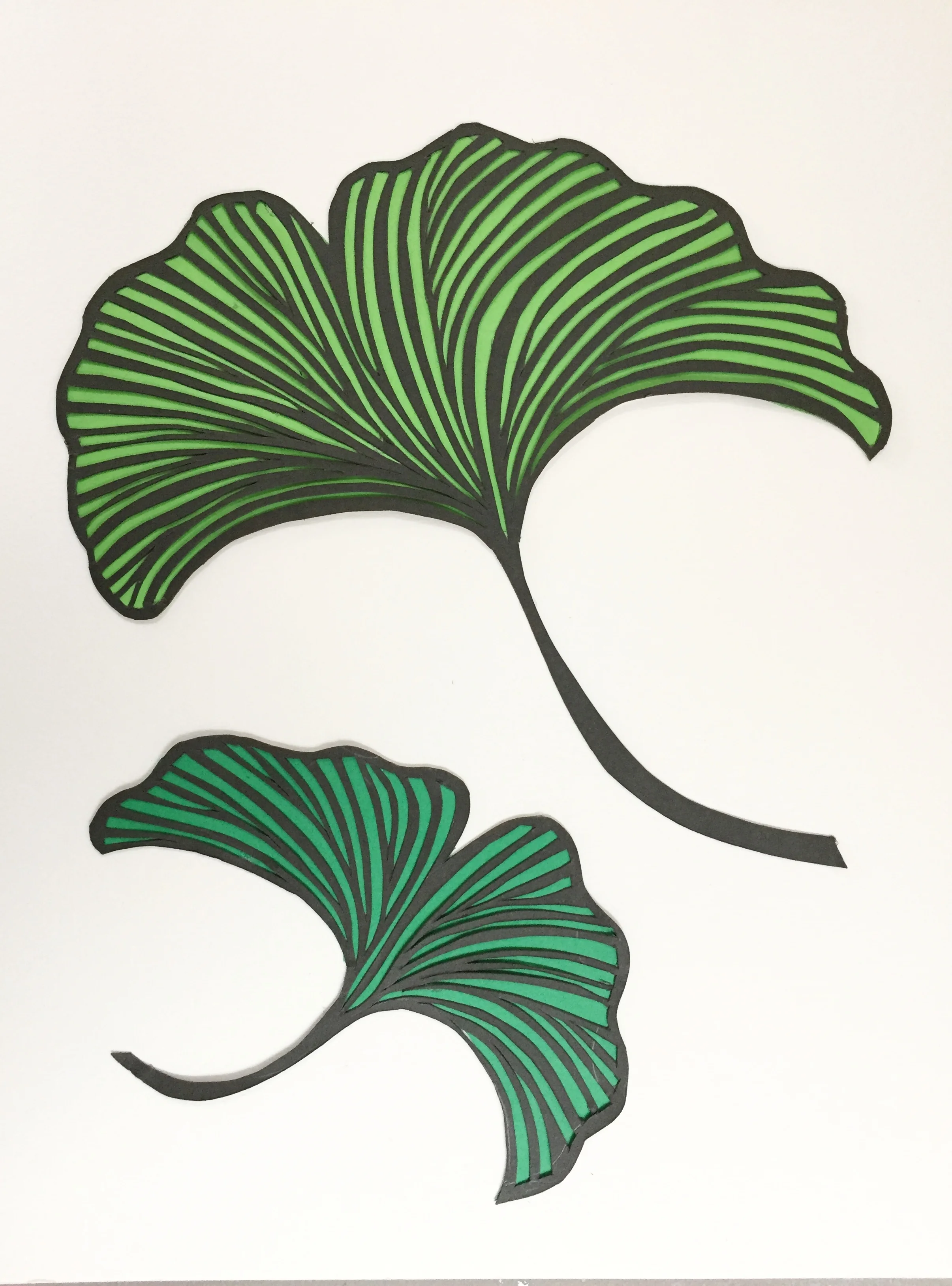 Ginko Leaves, cur paper    SOLD