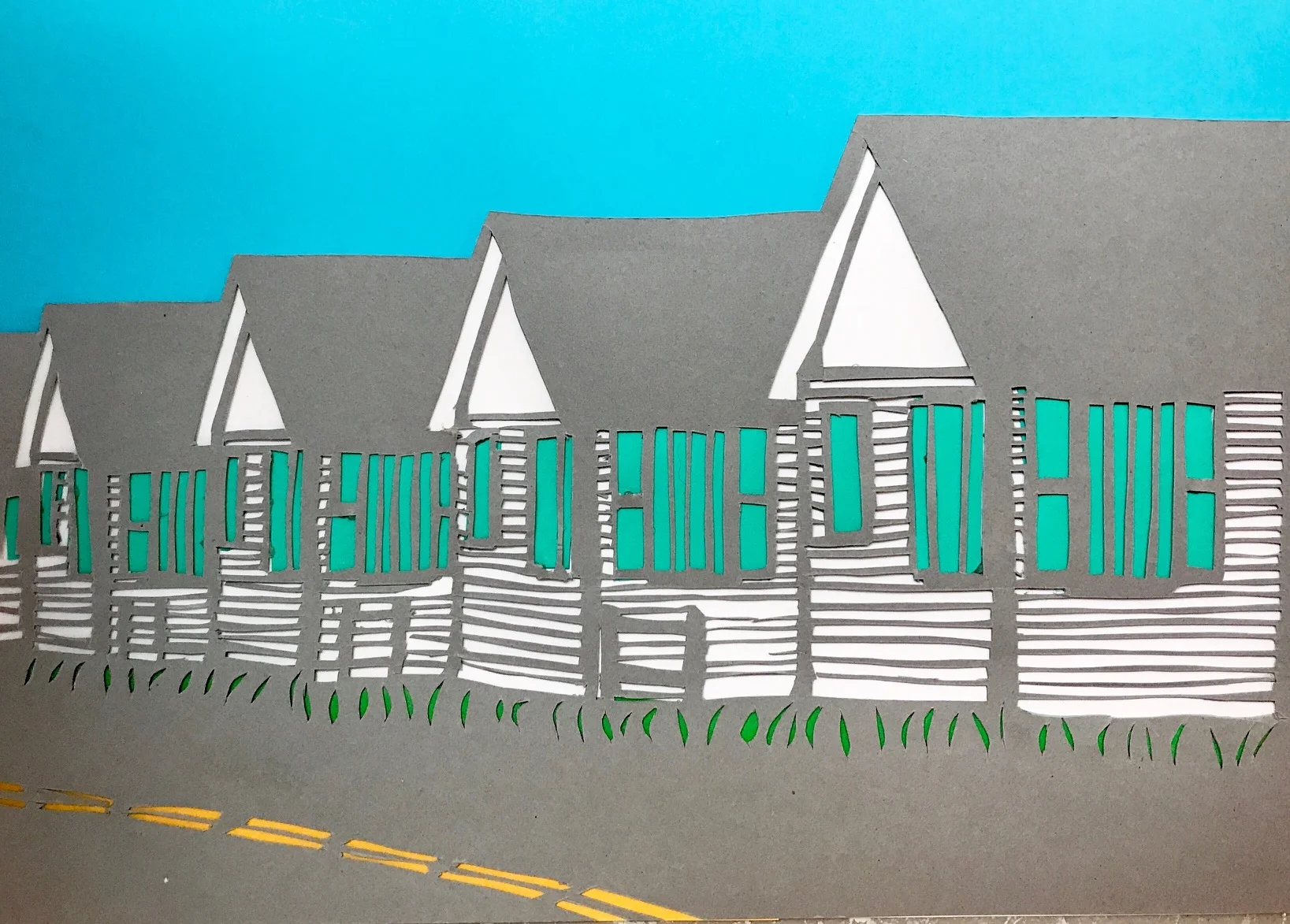 Day Cottages PTown cut paper