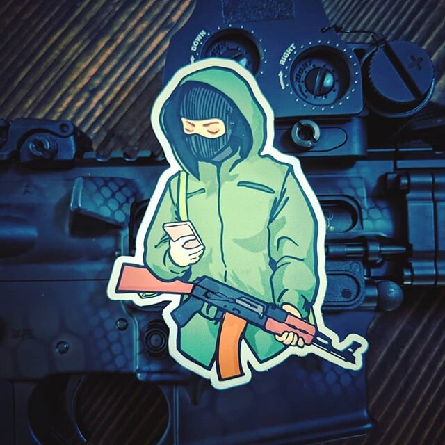 A portion of the proceeds from these stickers go to benefit @popular.front who does independent conflict journalism. The work they do is truly amazing. Shout out to @viroraptor the artist who made this artwork that highlights the dichotomy between co
