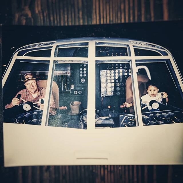 Happy Birthday in Grandpa! My grandpa and I at the Spruce Goose in Long Beach, sometime in the late 80's. Clayton F Taylor and Clayton W Taylor at the controlls. Miss and think about him all the time.