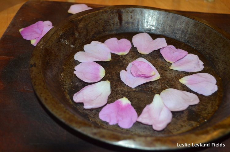 Hearts of rose petals in pan.jpeg