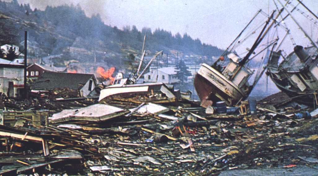 Photo 1964 Earthquake AK Tsunami Damage in Kodiak 