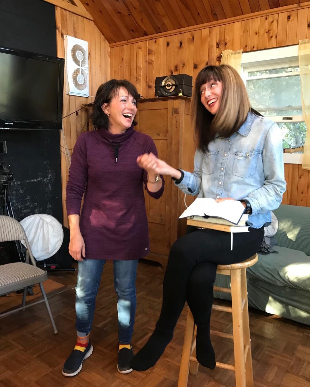 Leslie and Ann laughing and grabbing hands.jpg