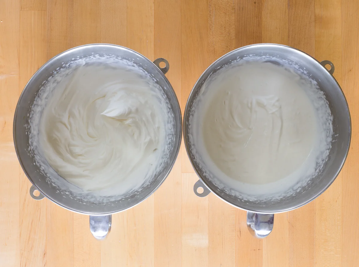 LEFT: Stiff peaks RIGHT: Soft peaks