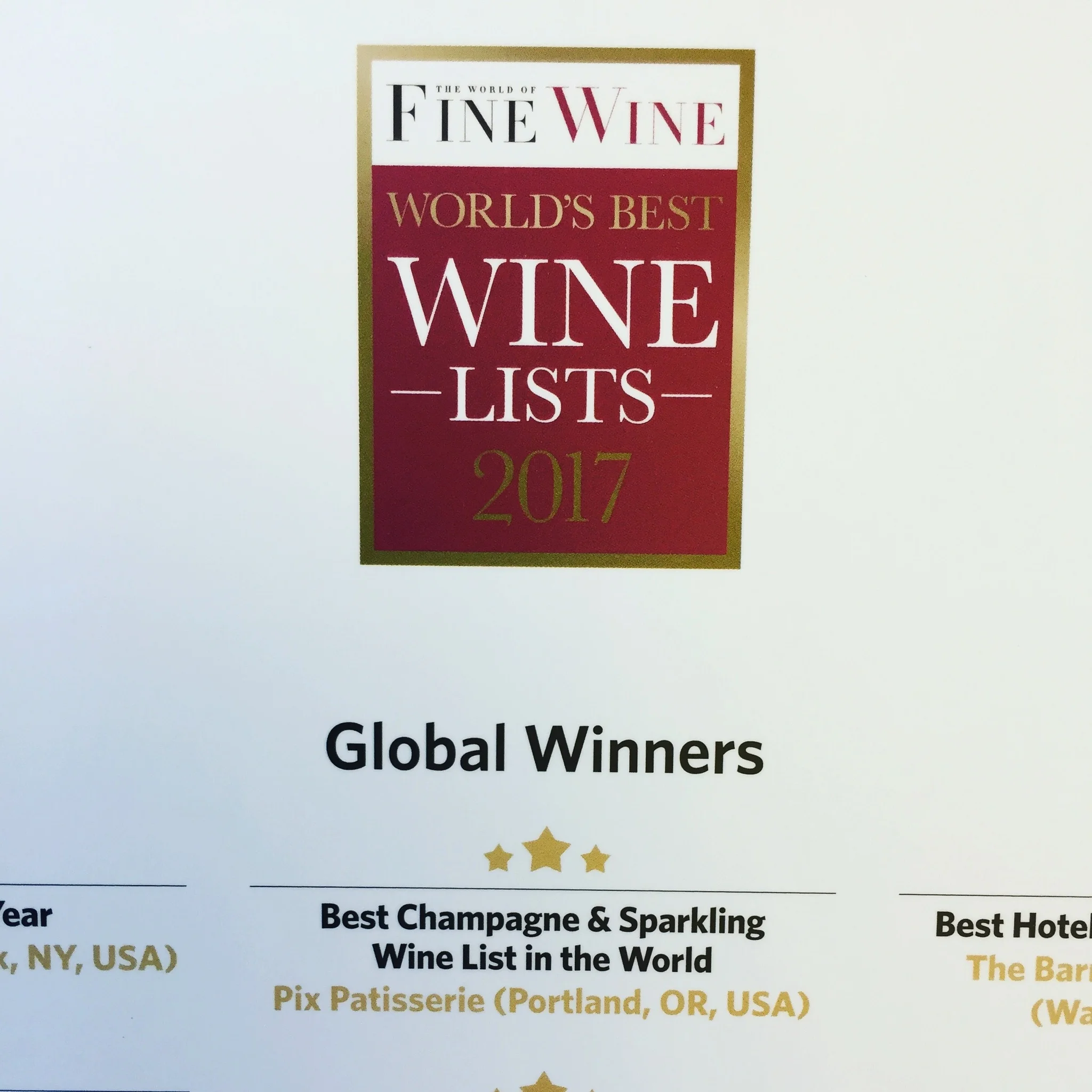 World's Best Champagne & Sparkling Wine List