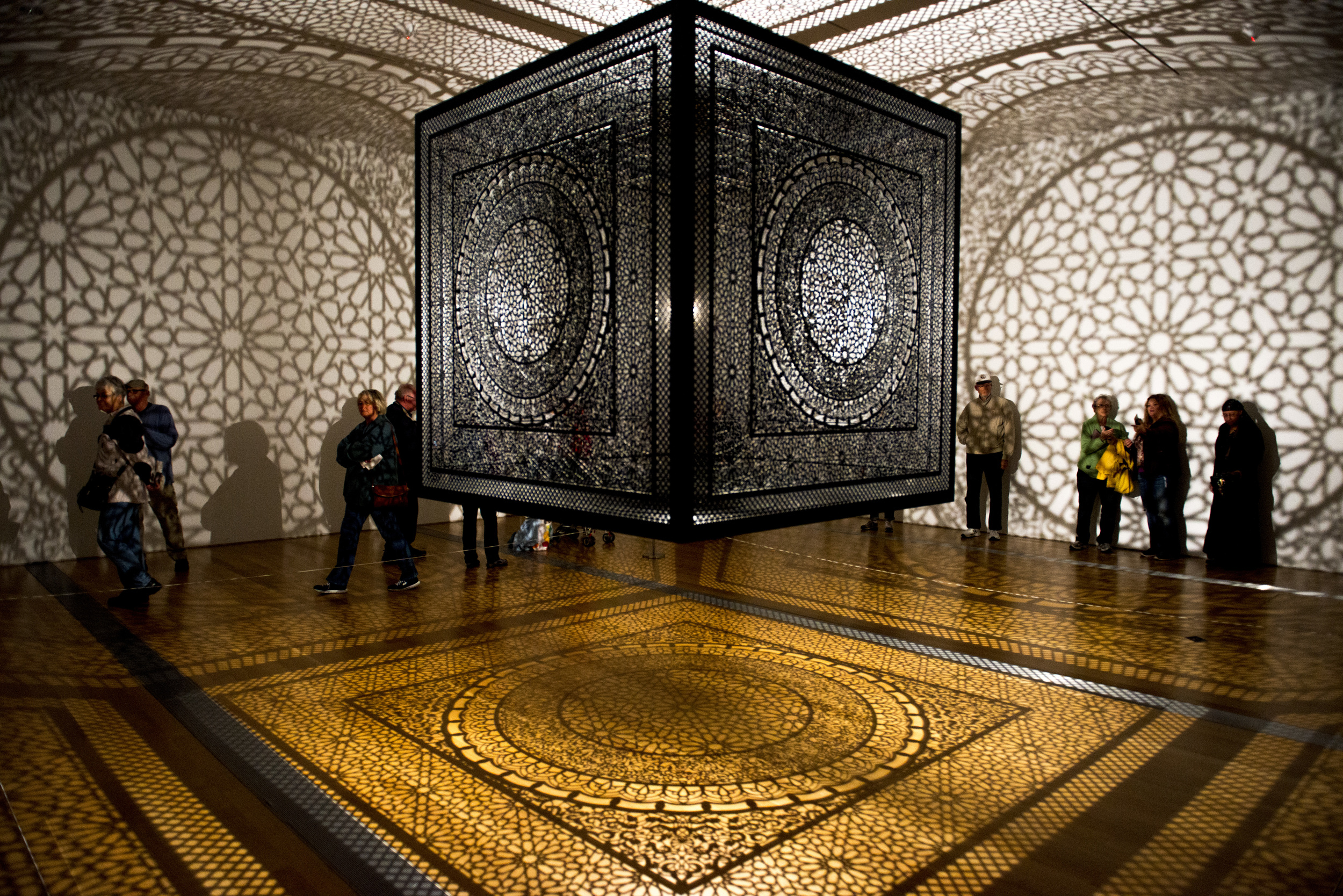  ‘Intersections’, an art piece created by Anila Quayyum Agha is shown on display at the Grand Rapids Art Museum during the 2014 ArtPrize art competition which takes places yearly throughout the city of Grand Rapids, Michigan. With over 1,500 entries 