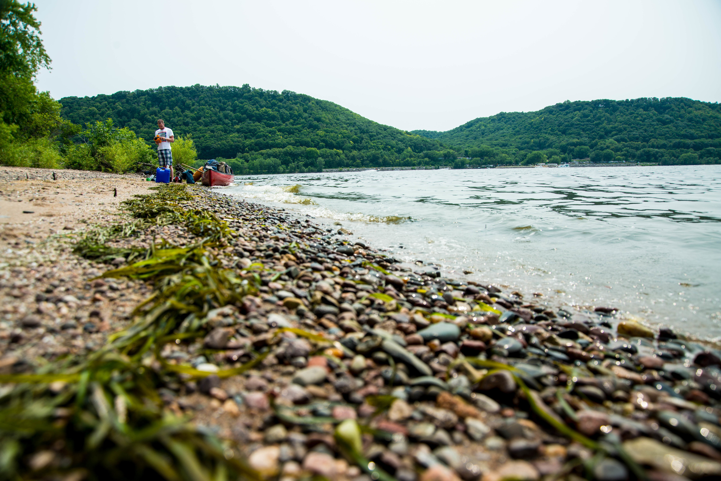 Lake Pepin was one of the longest lake sections of the river. A longer paddle for us seeing as we had to combat it just a couple days before the 4th of July, so powerboat traffic was extremely heavy and treacherous.