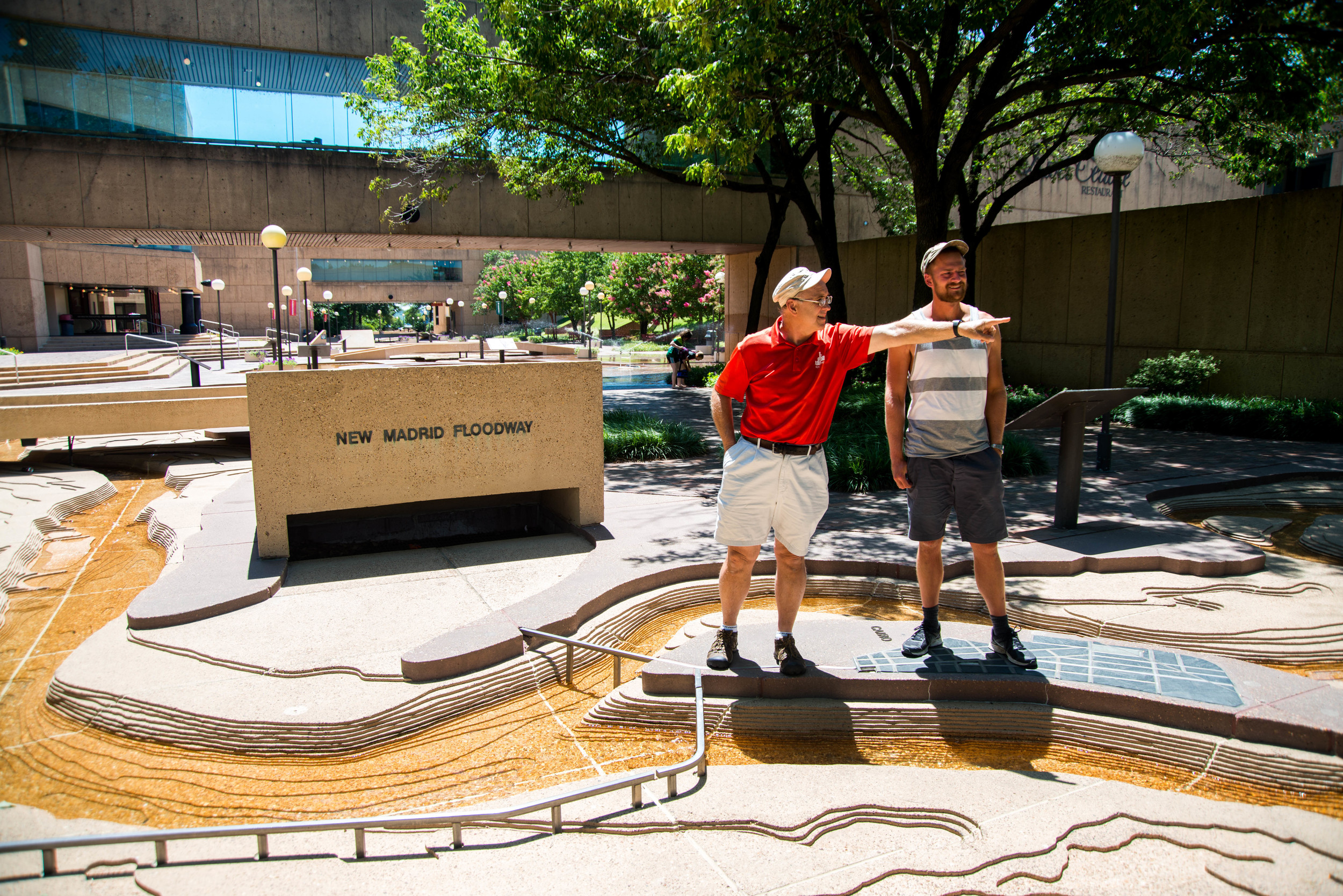  During our stop in Memphis, TN, we went to Mud Island. This is an island just a stones throw from the main streets of Memphis. On said island is a scale model of the lower Mississippi River. We toured the Mississippi River museum and were given an a