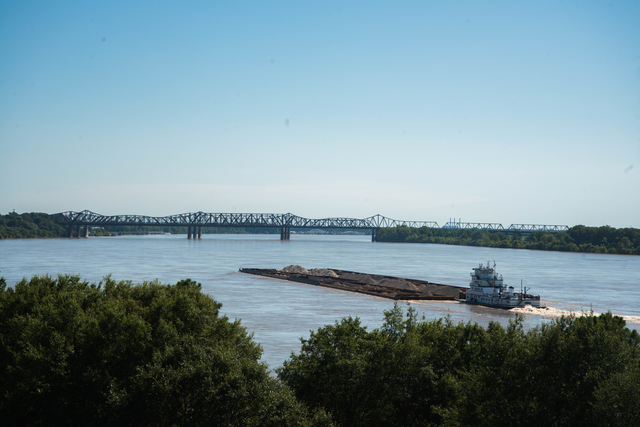  From atop the uppermost viewing platform on Mud Island, we were able to see our very near future that was the river. And, to be honest, the frighteningly quick current of the river. 