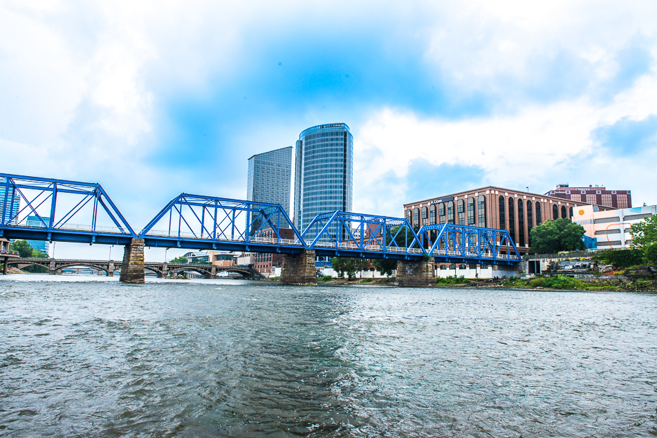  A unique middle-of-the-river view of Downtown Grand Rapids.  