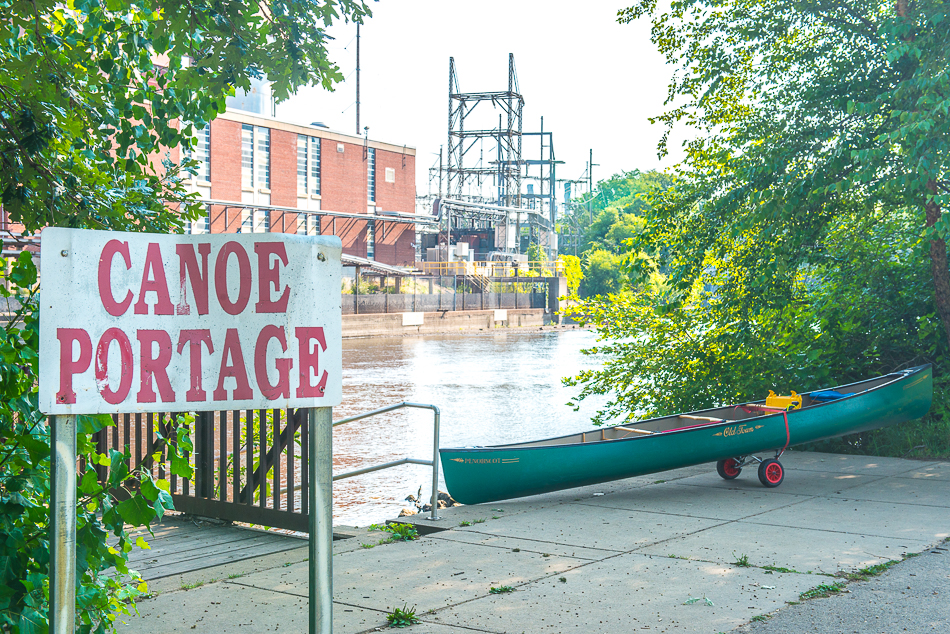  Canoe portage entrance in Lansing, Michigan.  