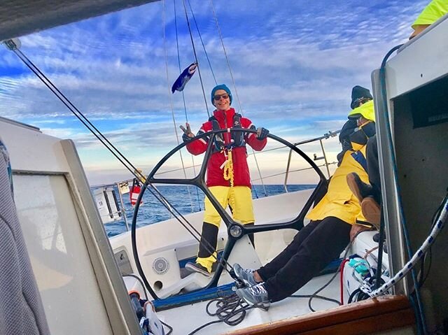 Continued photos from the 2019 Port Huron-to-Mackinac Island race. Portraits of a crew: Part 2.
Nick, Jim and Dave. On the helm, trimming and trying to figure out what the hell the wind might do next. 
We also found an island. .
.
.
.
#sailboats #sai