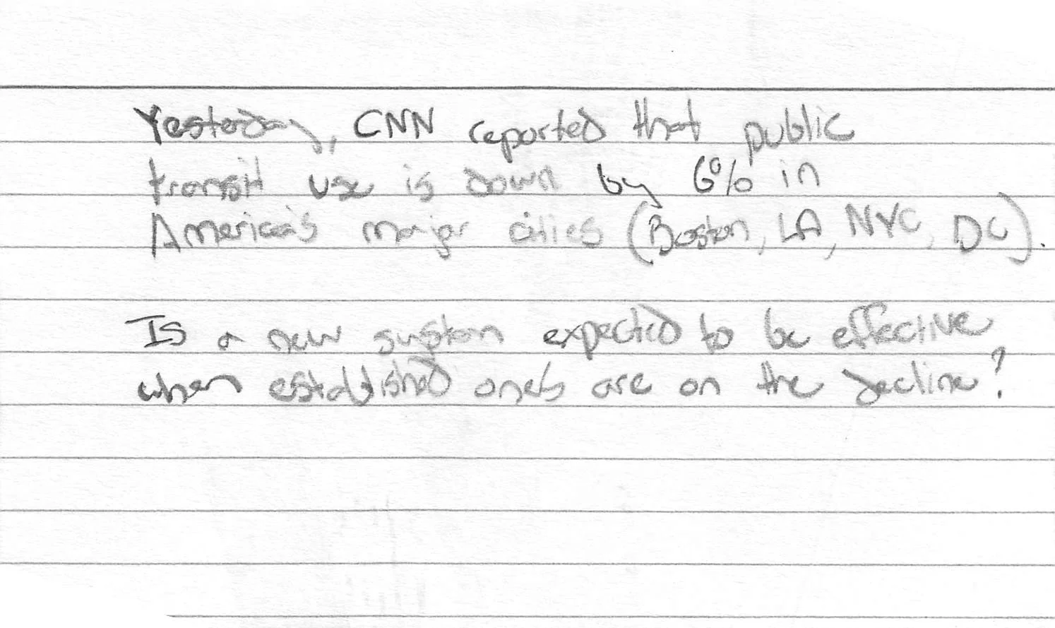 #AskNicholas: National decline in transit use?