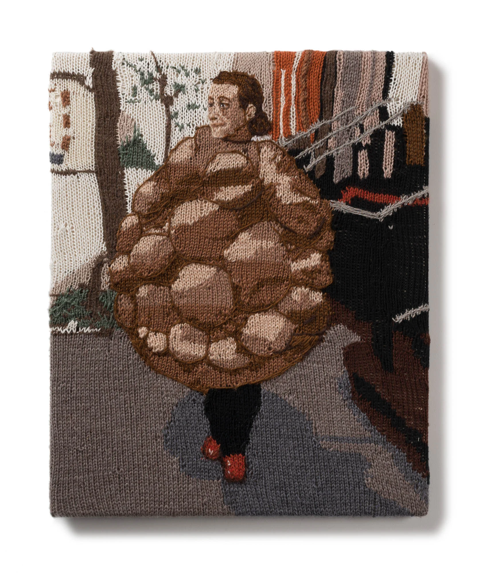 Kate Just, Feminist Fan #30 (Louise Bourgeois wearing her sculptural work Avenza (1968 – 69) outside her New York apartment, 1975), 2016 