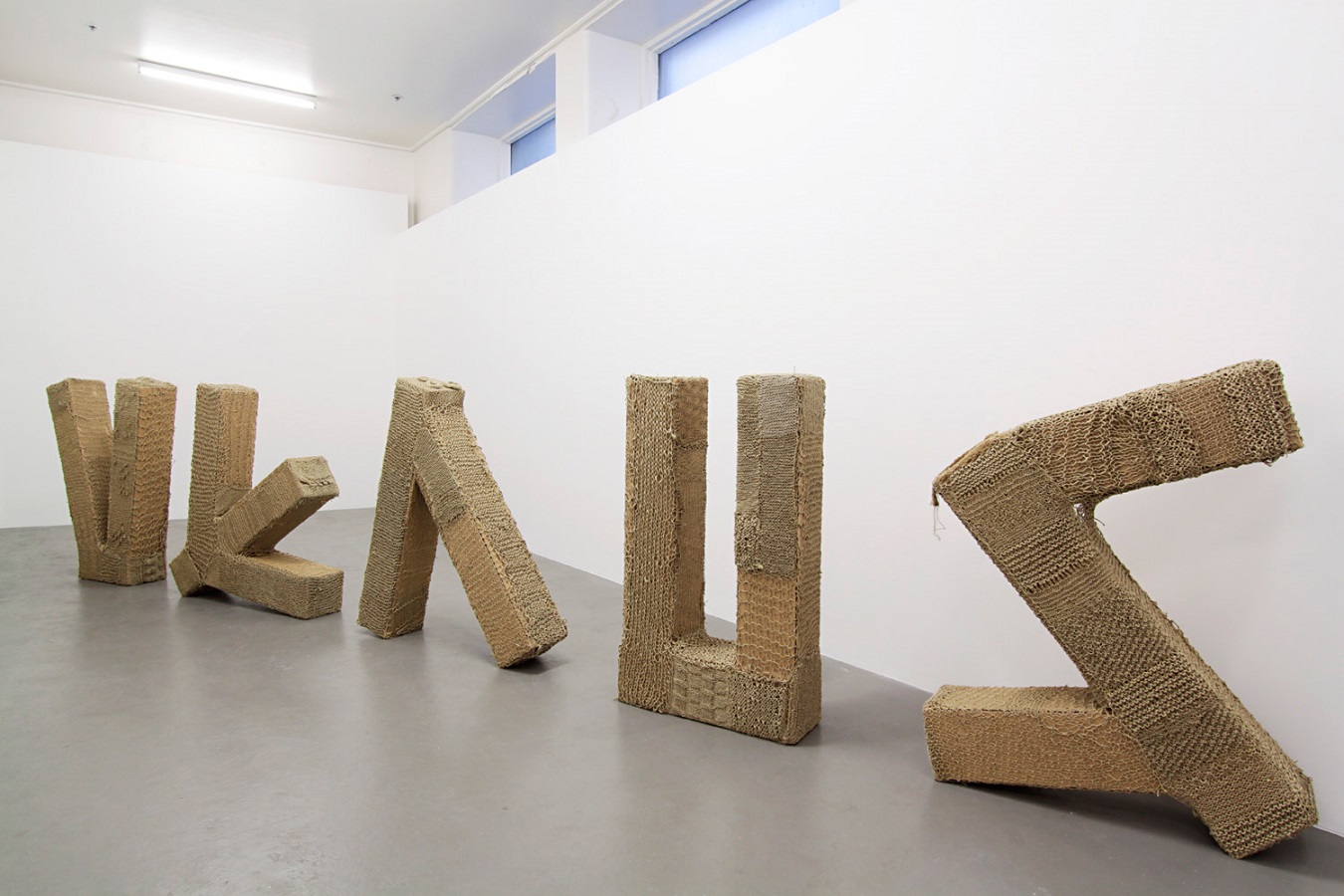 Kate Just, VENUS, 2011 Hand knitted twine, cardboard, tape. 150 x 600 x 50cm