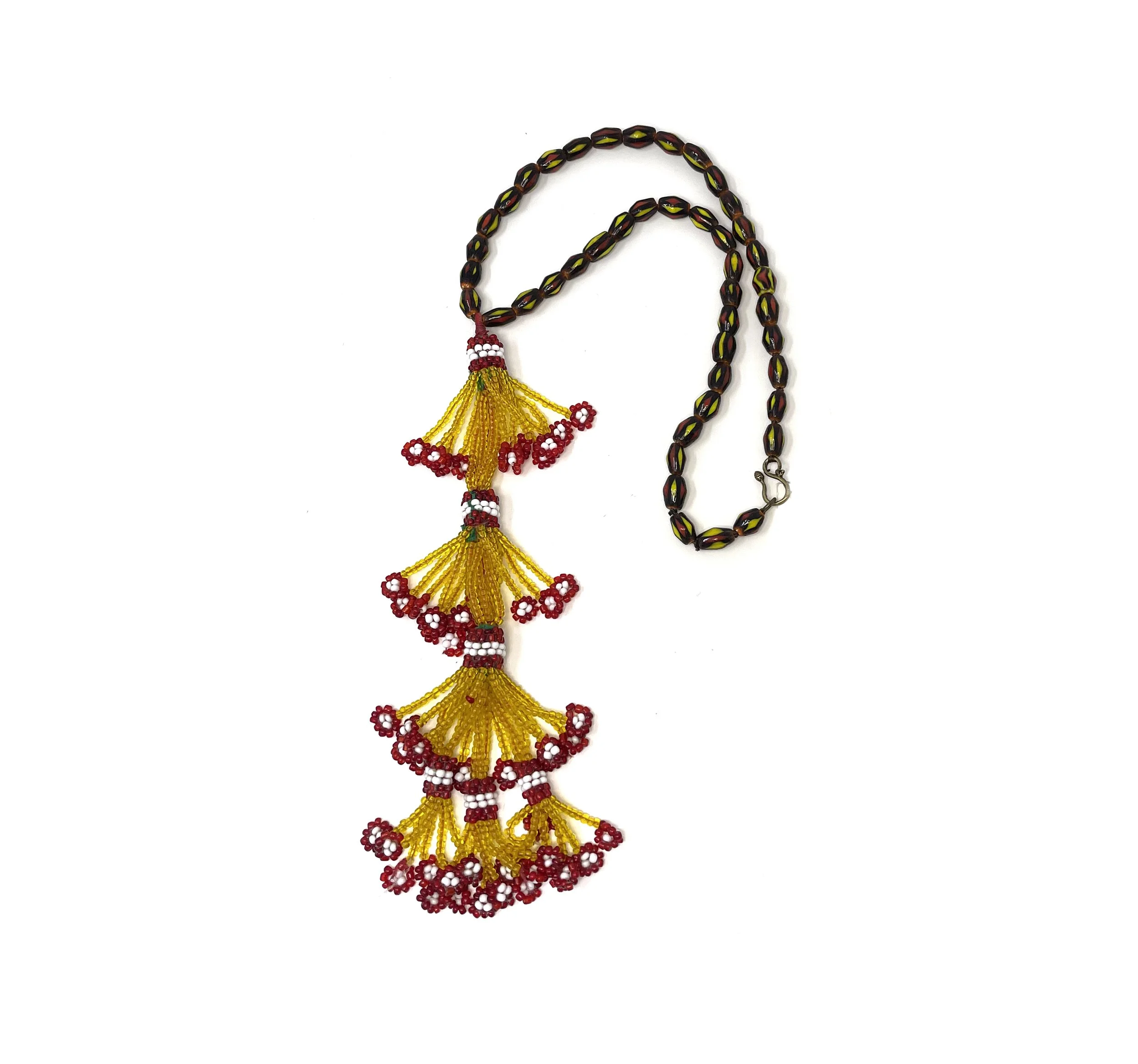 NC077.340 african glass afghan tassel.jpg