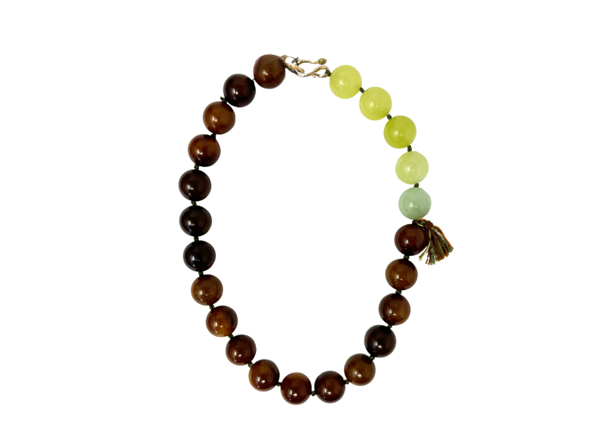 Shu Chow Jade NEcklace with Handmade Tassel