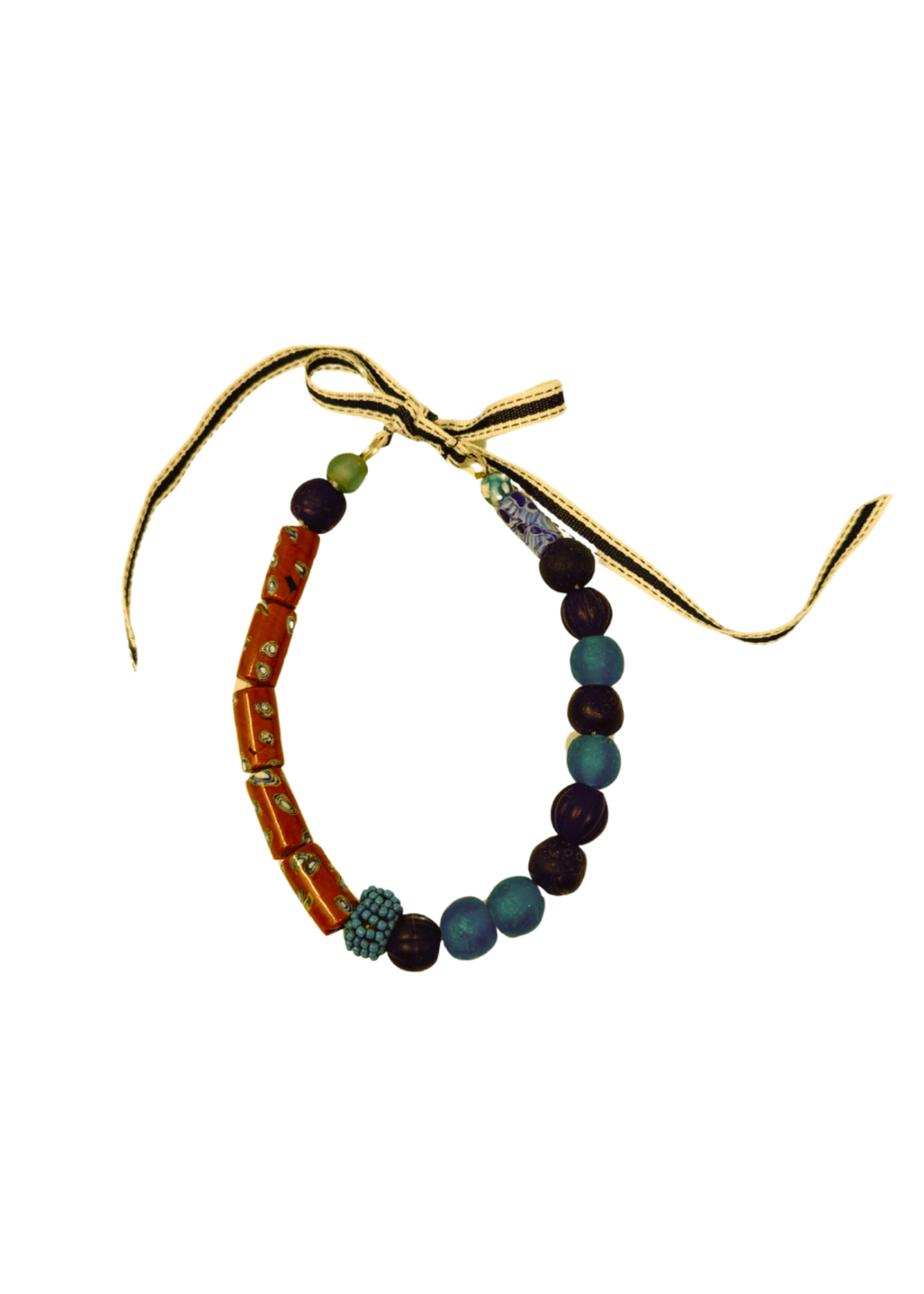 African Mixed Trade Beads with Cotton Tie .PNG