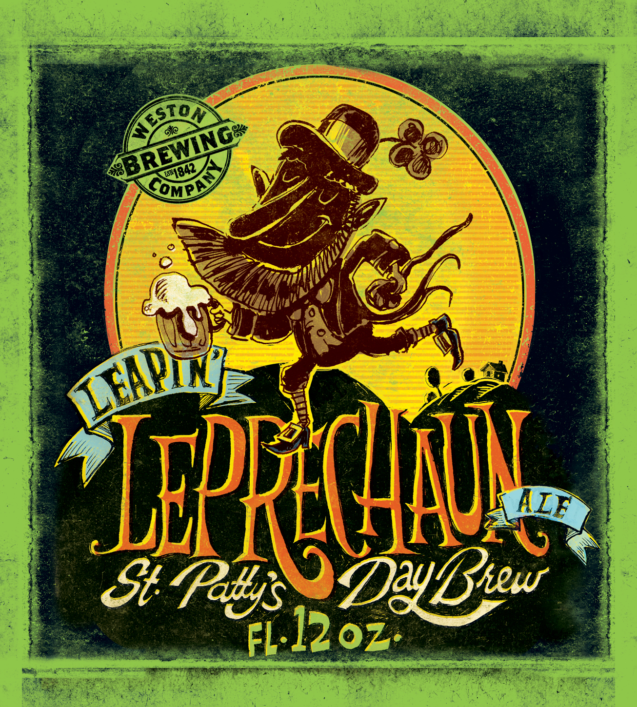 Leapin' Leprechaun St. Patty's Day Ale Label