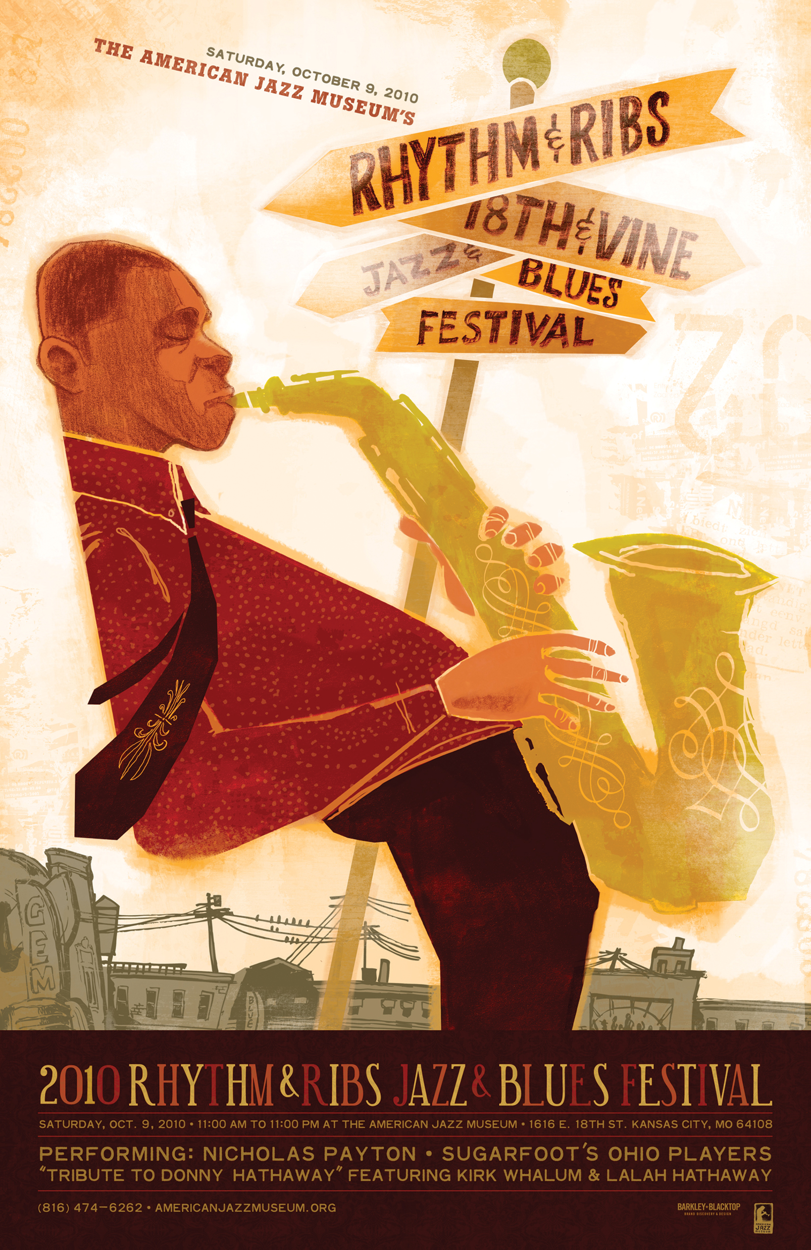 2010 R&R 18TH & VINE JAZZ & BLUES FEST POSTER