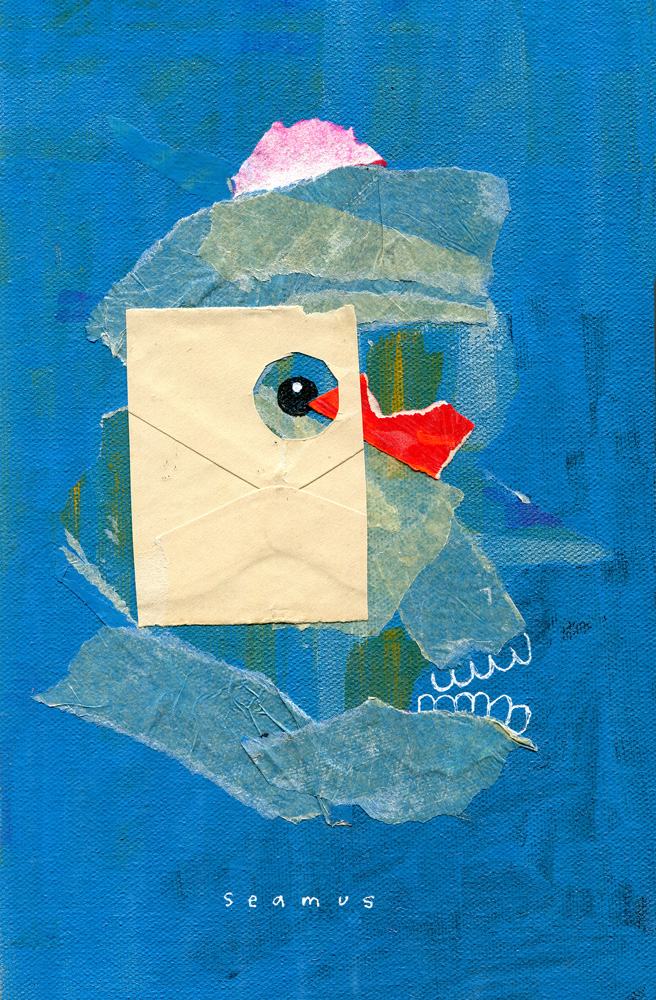 Portrait of Seamus, Mixed media, 6.5" x 10"