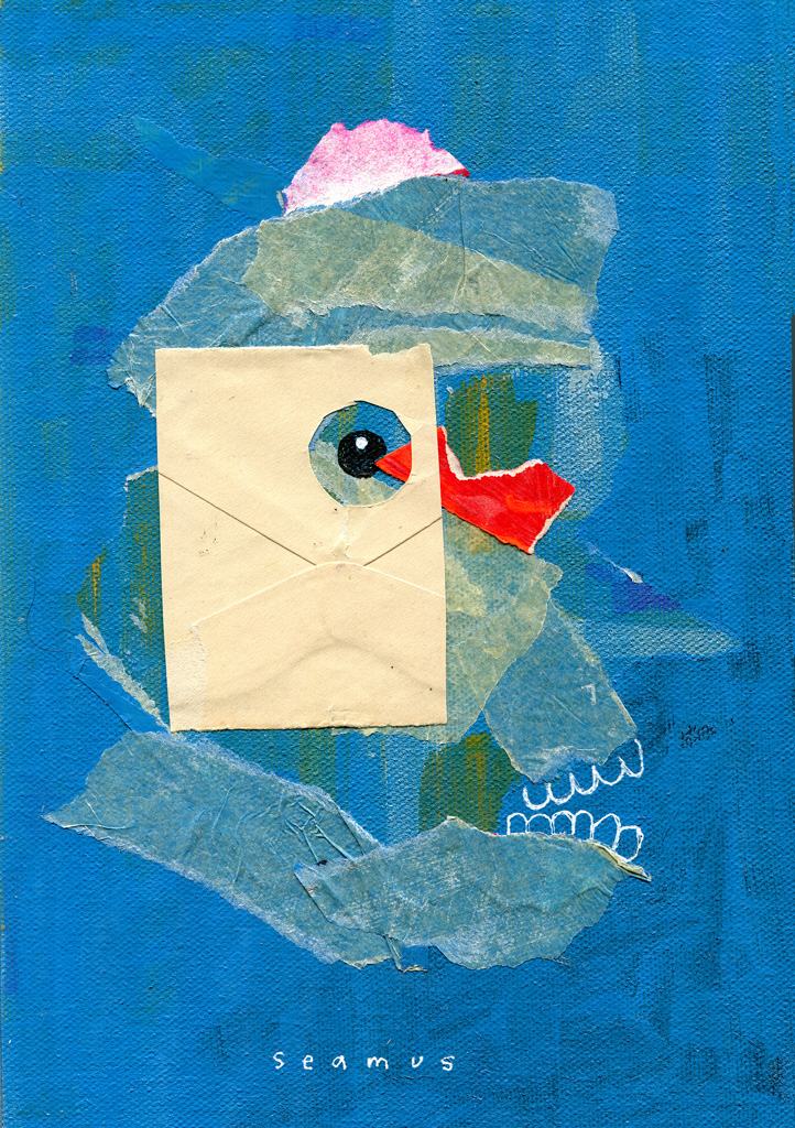 Portrait of Seamus, Mixed media, 6.5" x 10"