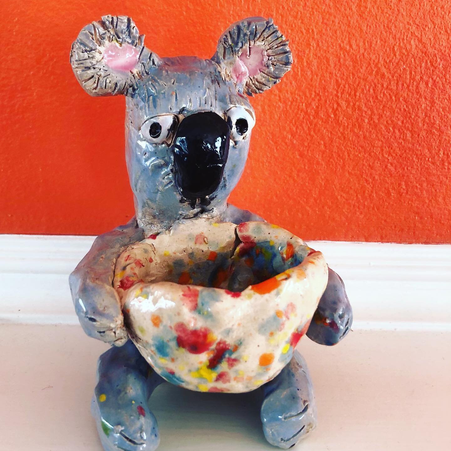 No better way to start your day than with a ceramic Koala made by my daughter. #koala