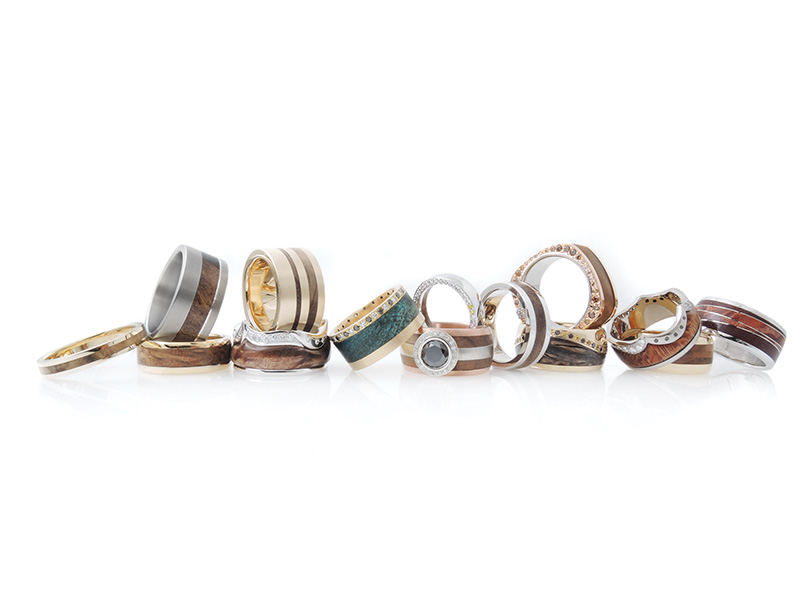 JWG Wooden rings set in differnt metals, diamonds and gemstones .jpg