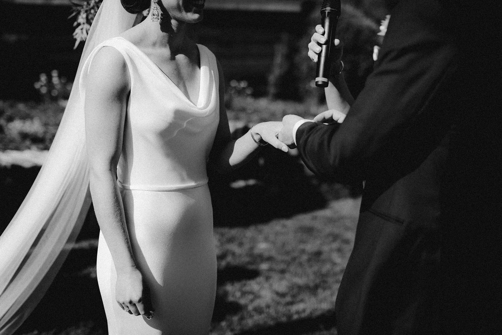 Amy and Tom’s wedding rings were engraved with, ‘MIZPAH’. “Essentially it means, ‘Even when we’re apart, I’ll always still be with you’. This has been a family tradition on Tom’s side of the family for generations.”