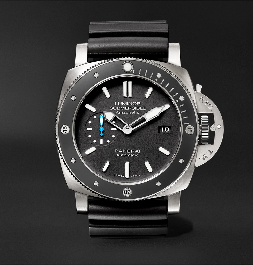 erai Luminor Submersible 1950 Amagnetic 3 Days Automatic 47mm Titanium And Rubber Watch