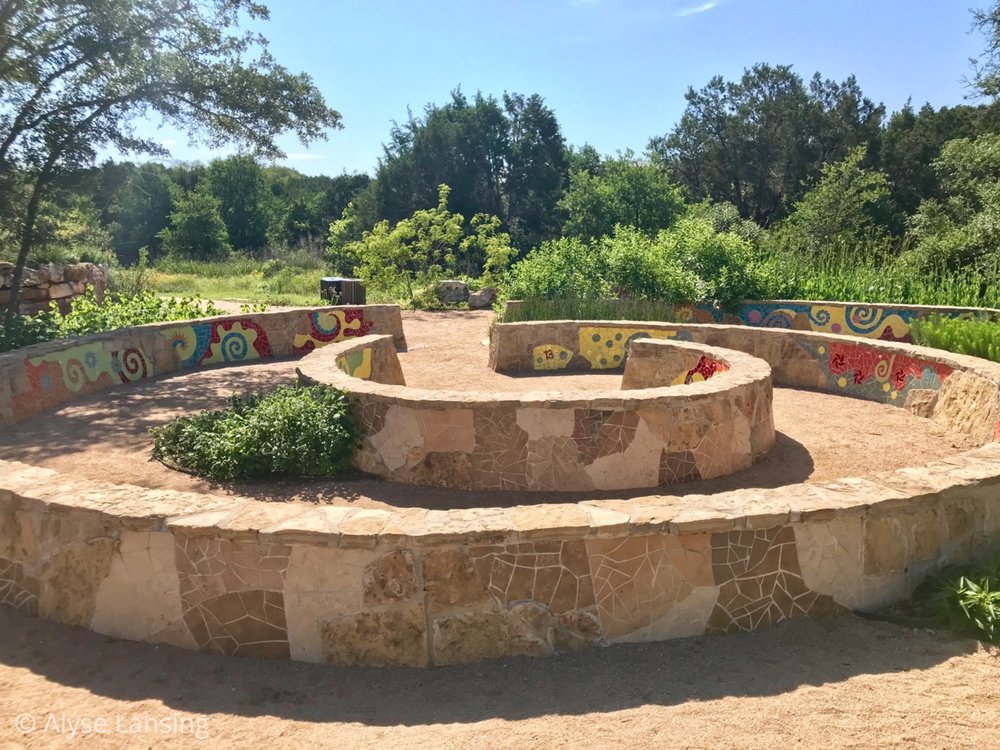  First I came upon this mosaic wall, named “Nature’s Spiral,” that’s fun to climb AND showcases the spirals of nature from sunflowers to shells to hurricanes.   