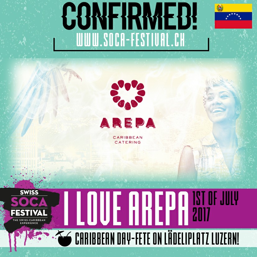 Hot hot arepas at Swiss Soca Festival - Day 2 - Lucerne Saturday 1. July 2017, 16:00 Caribbean Day Fete Lädeliplatz, 6003 Luzern GET YOUR TICKETS: www.soca-festival.ch Big Caribbean STORM is coming Soca reggae dancehall pura sabrosura calipso 🔥❤️🌴 Soca floor / Reggae floor #swisssocafestival #soca #caribbeandayfete #ilovearepa #pancumangoto #caribbeancatering #streetfoodluzern