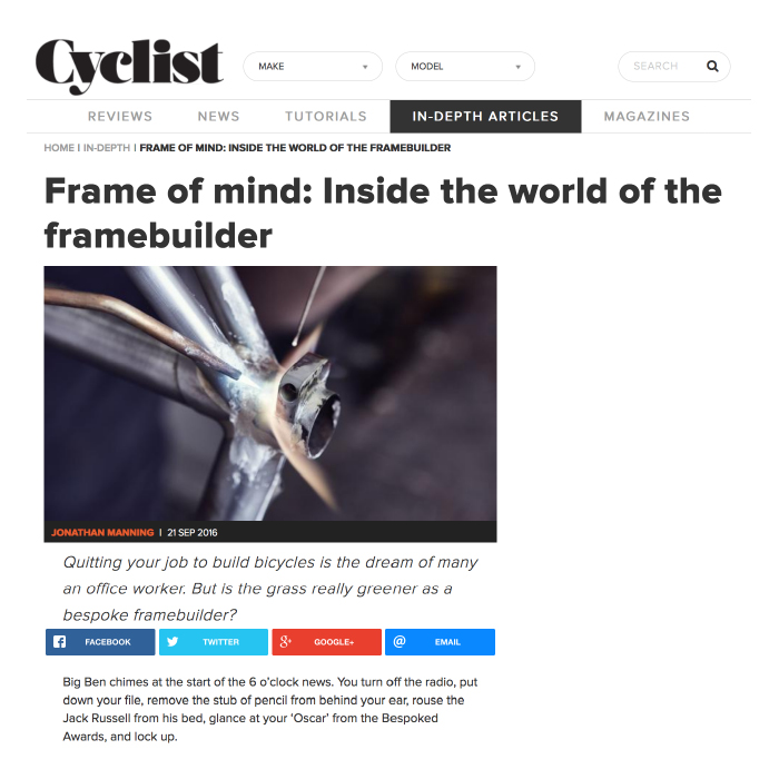 Cyclist Magazine Frame of mind