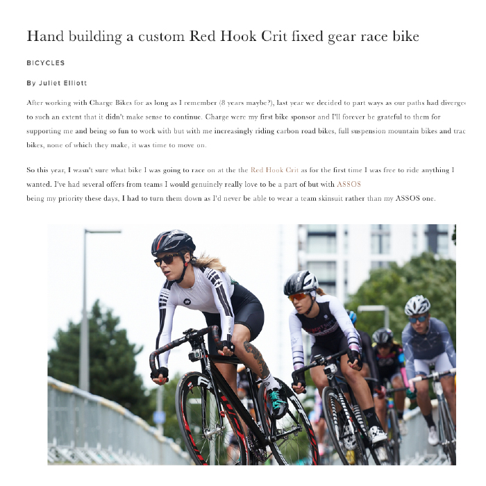 Brooks Blog Hand building a custom RHCt fixed gear race bike