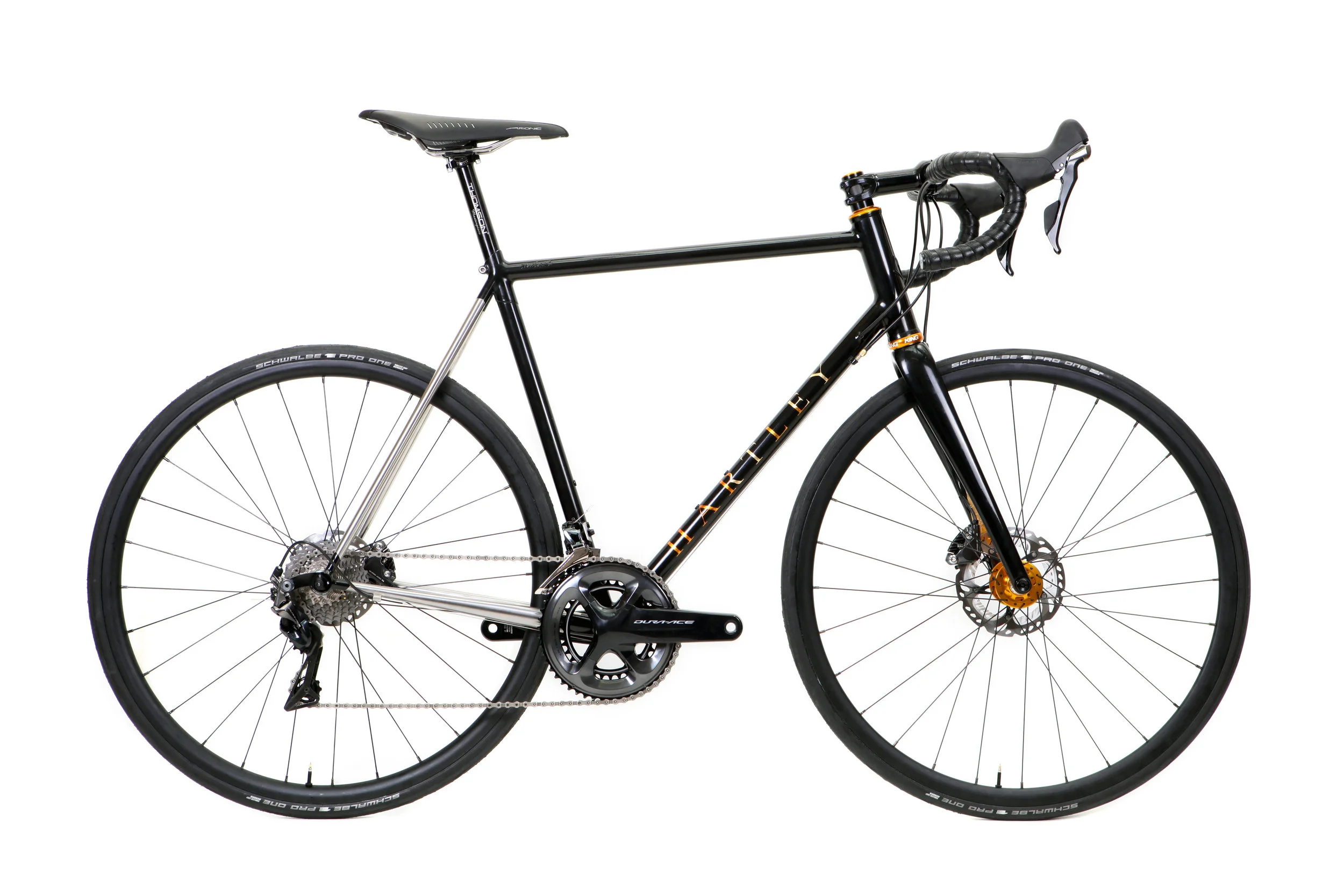 black and gold road bike