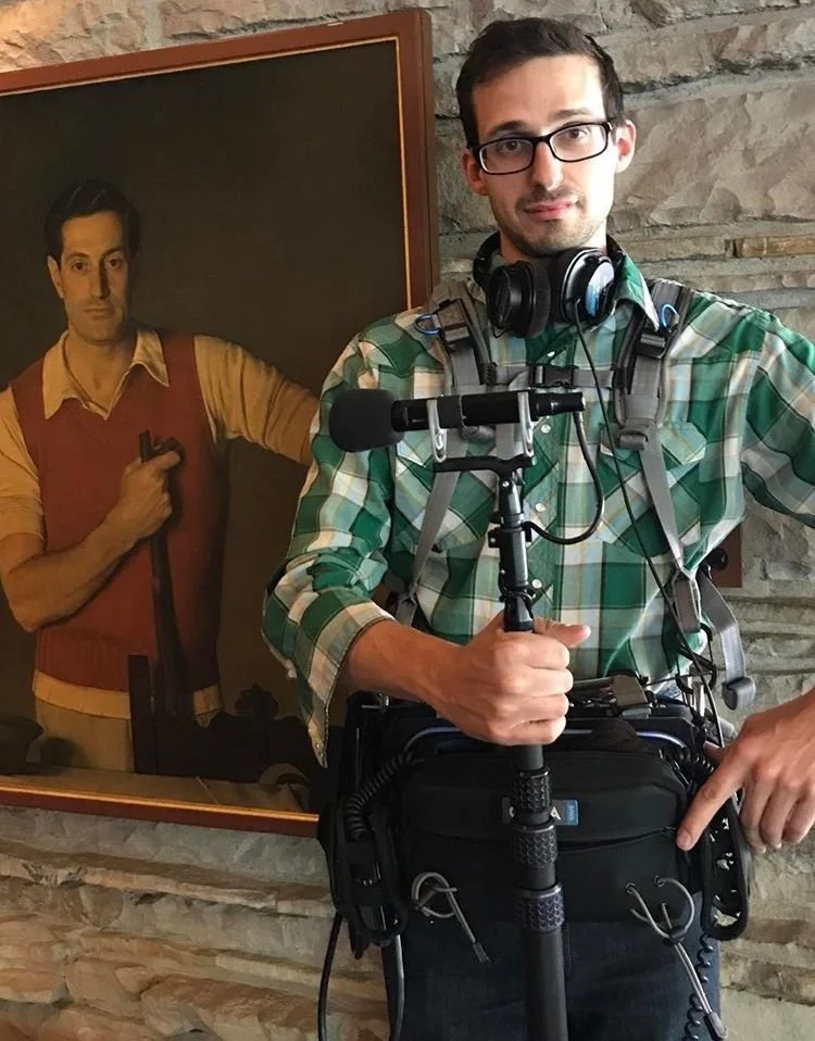Edgar J Kaufmann and I posing at Fallingwater