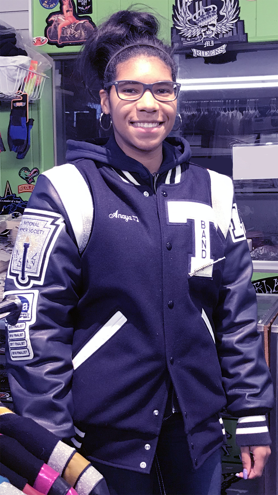 ThurstonHighMarchingBandVarsityJacketFrontAnaya-AvalonskiesJacketArtistKickAssPatchesGetCustomized2019-07-26.png