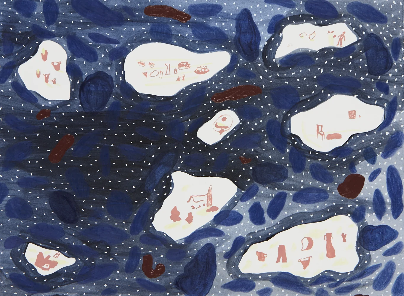  When Winter was cold  Gouache and acrylic on paper,&nbsp;2014&nbsp;  11.5" x 15"  All images copyright Hillery Sproatt 