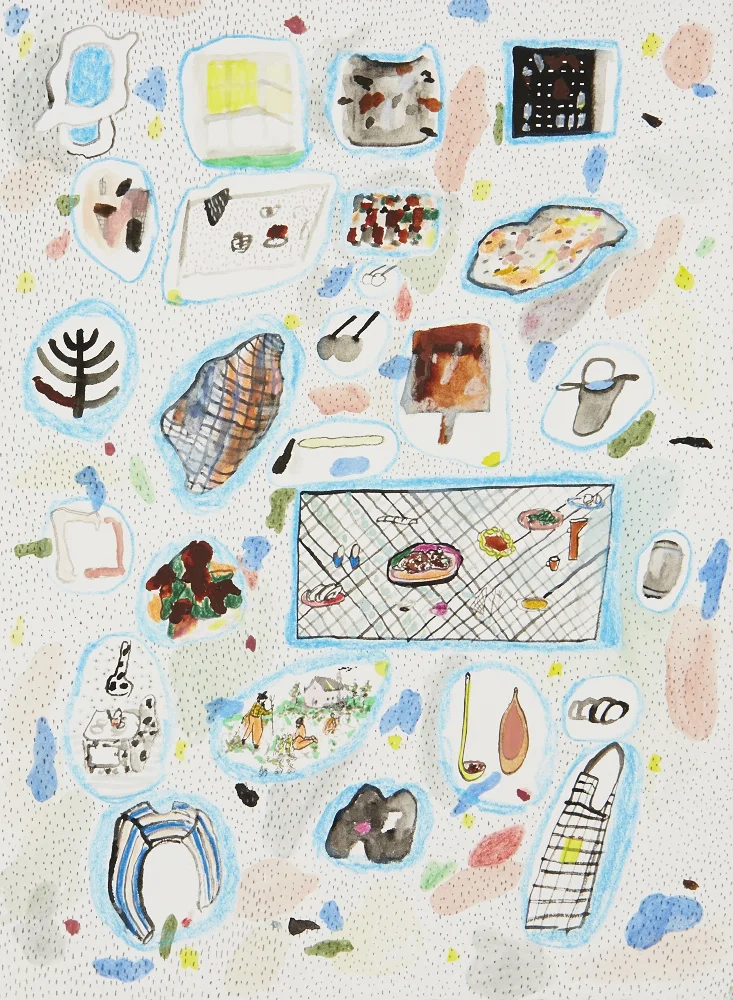  Feasting  Gouache, marker&nbsp;and color pencil&nbsp;on paper,&nbsp;2013&nbsp;  11.5" x 15"  All images copyright Hillery Sproatt 