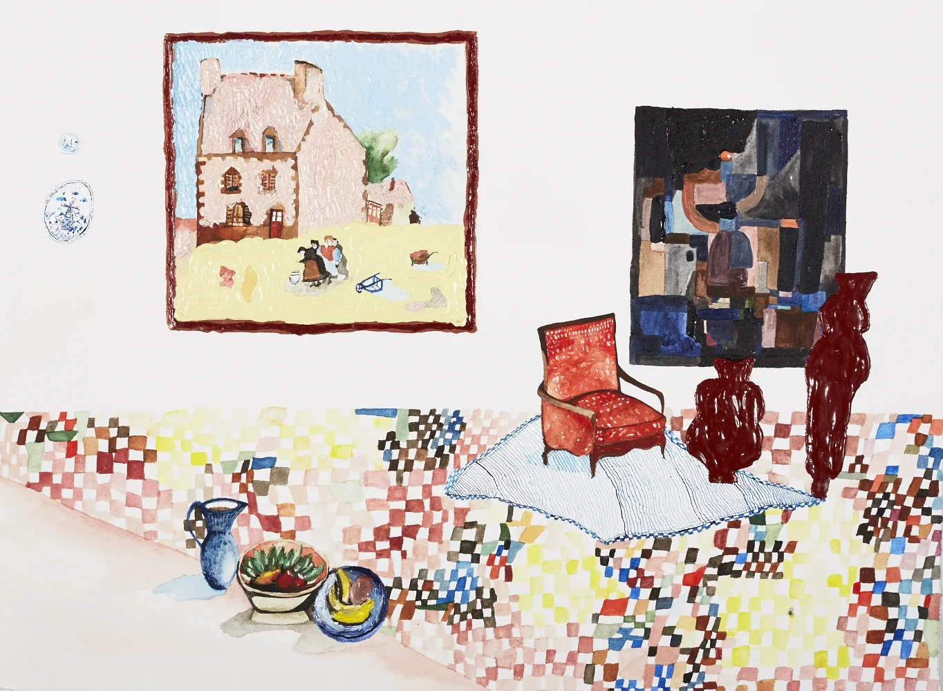  Clustered Klee Clumps  Gouache and acrylic on paper,&nbsp;2014&nbsp;  11.5" x 15"  All images copyright Hillery Sproatt 