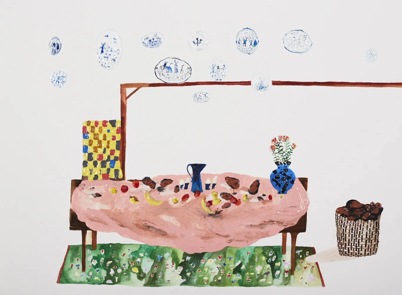 For the feast Gouache and acrylic on paper, 2014 11.5" x 15" All images copyright Hillery Sproatt