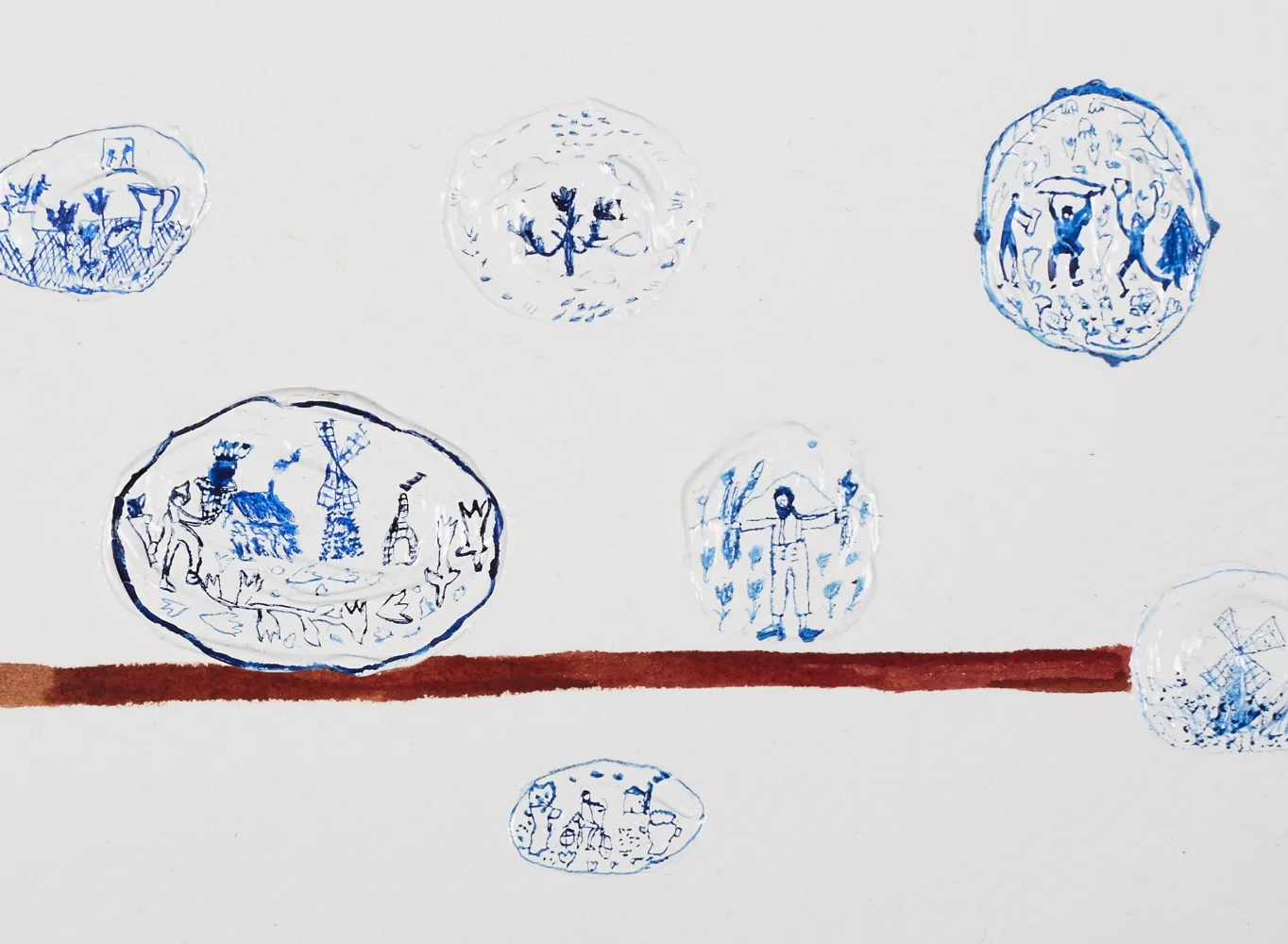  For the feast, detail  Gouache and acrylic on paper,&nbsp;2014&nbsp;  11.5" x 15"  All images copyright Hillery Sproatt 