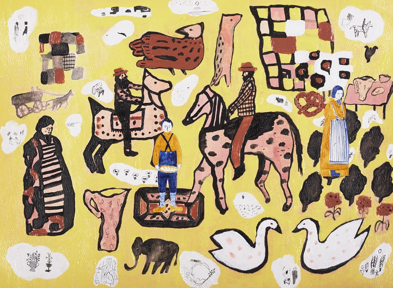  Village&nbsp;  Gouache and acrylic on paper,&nbsp;2014&nbsp;  11.5" x 15"  All images copyright Hillery Sproatt 