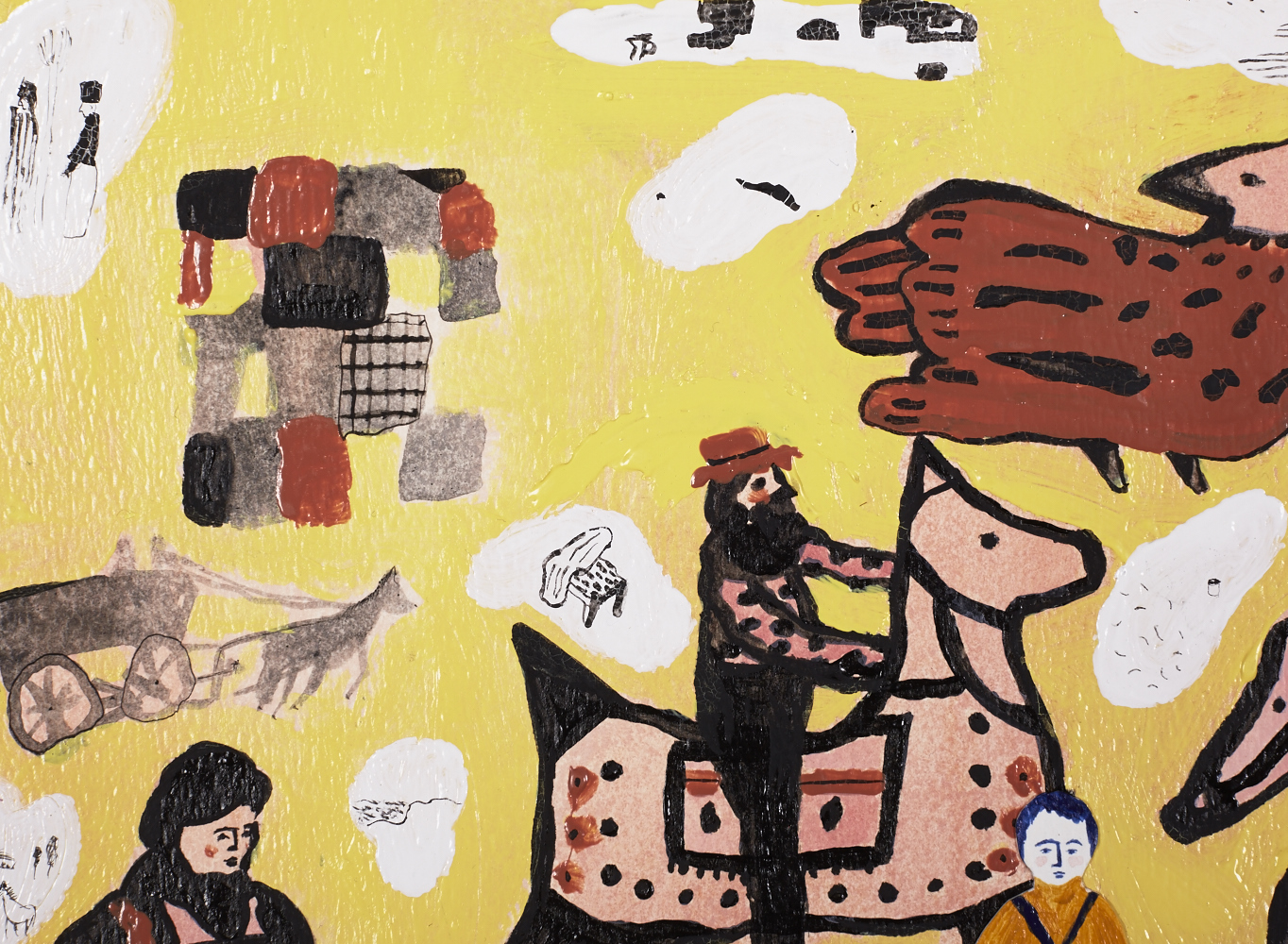  Village,&nbsp;detail  Gouache and acrylic on paper,&nbsp;2014&nbsp;  11.5" x 15"  All images copyright Hillery Sproatt 