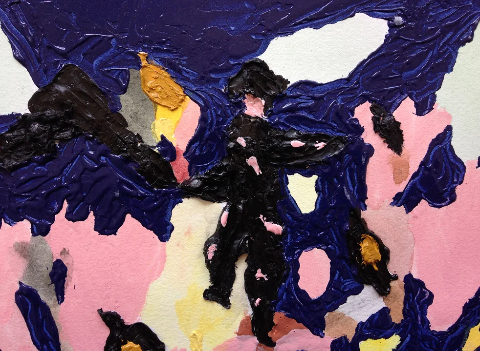  Swiss Alps,&nbsp;detail  Acrylic on paper, 2014  11.5" x 15"  All images copyright Hillery Sproatt 
