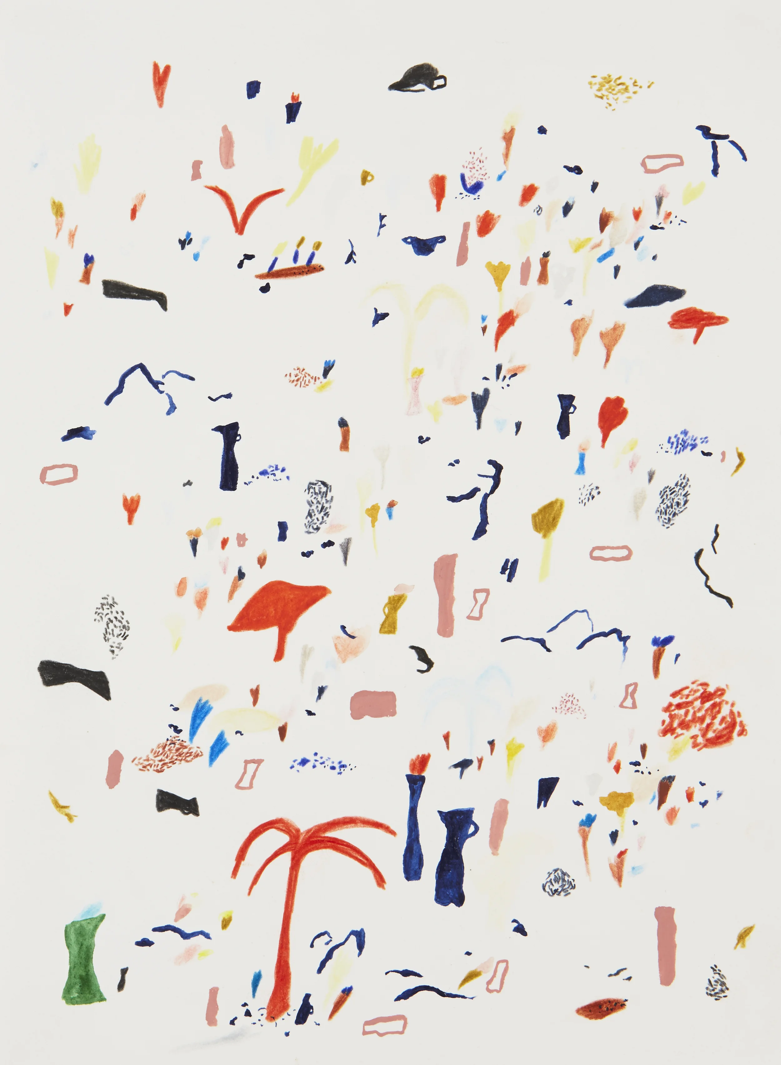 Field before the green Gouache, acrylic and color pencil on paper, 2014 11.5" x 15" All images copyright Hillery Sproatt