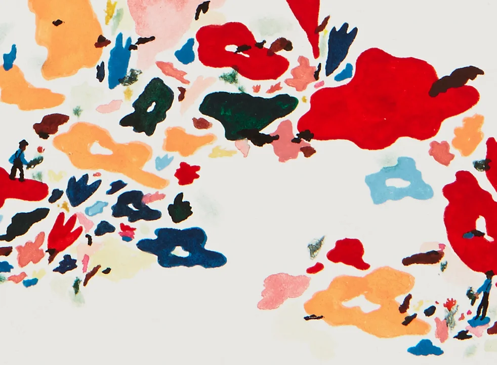  A flutter before we settle, detail  Gouache&nbsp;on paper,&nbsp;2014&nbsp;  11.5" x 15"  All images copyright Hillery Sproatt 