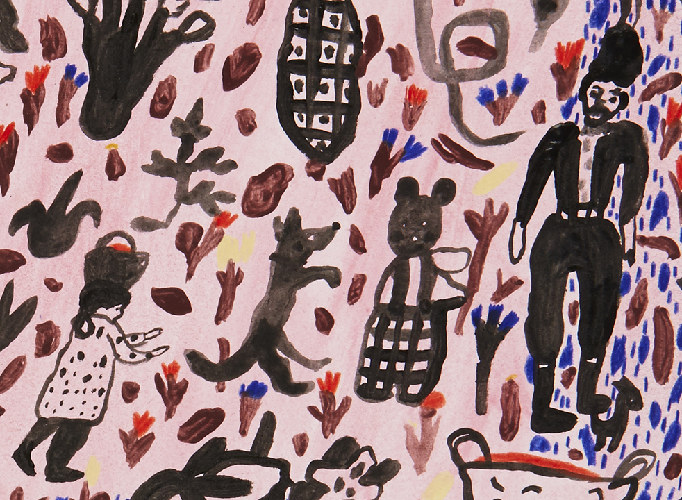  Harvest, detail  Gouache and acrylic on paper,&nbsp;2014&nbsp;  11.5" x 15"  All images copyright Hillery Sproatt&nbsp; 